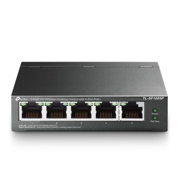 TL-SF1005P 4×10/100 Mbps PoE+, 1×10/100 Mbps Non-PoE