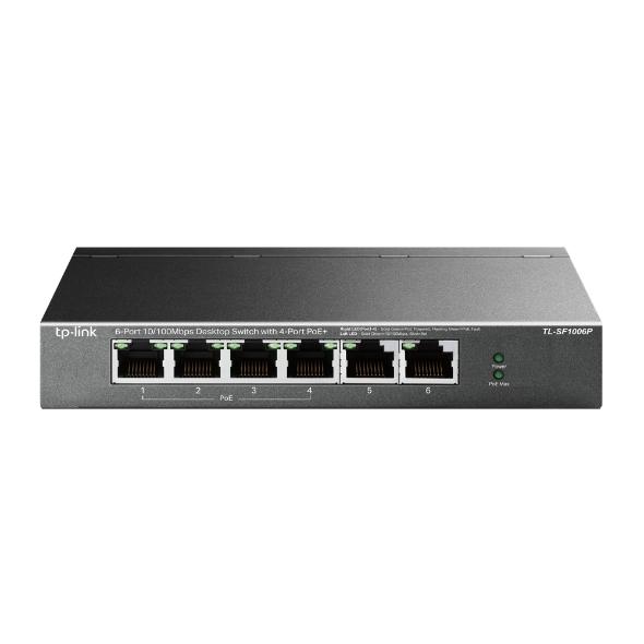 TL-SF1006P 4×10/100 Mbps PoE+, 2×10/100 Mbps Non-PoE